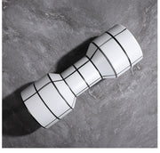 Black And White Striped Ceramic Vase