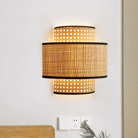 Retro Rattan Wall Lamp